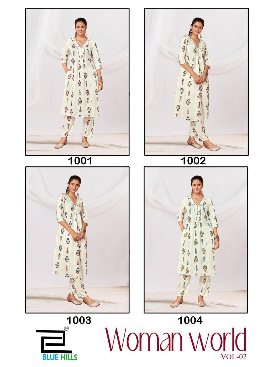 Blue hills woman world vol.2 coord set  Women Kurti wholesaler in Pune